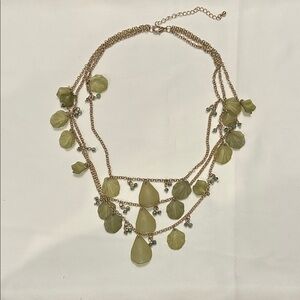 Elegant Gold and Green Leaf Necklace